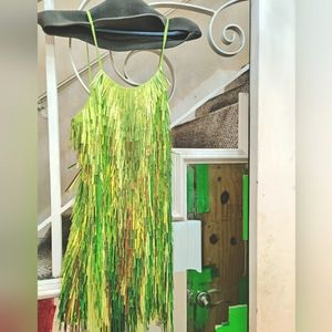 ASOS DESIGN shard sequin strappy mini dress in green